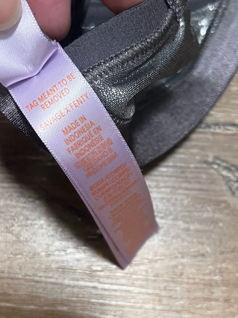 Savage X Fenty Shimmering Gray Bra MICROFIBER METALLIC PUSH-UP BRA Size 36DDD - Picture 9 of 13